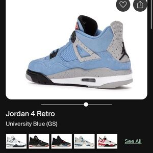 Jordan 4 Retro University Blue (GS)